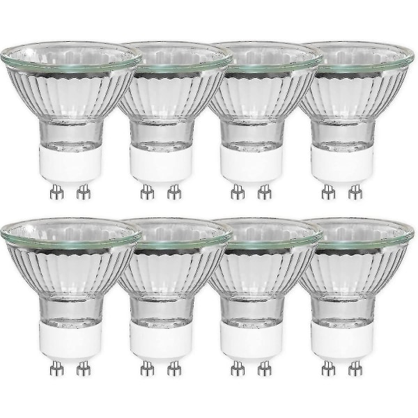 Gu10 35W halogen reflektorpærer, dæmpbare spotlights, Mr16 halogen spotlightpære, 360 lumen, varm hvid 2700K, 36° stråle, 2-benet sokkel, reflektorlampe - 8 stk.