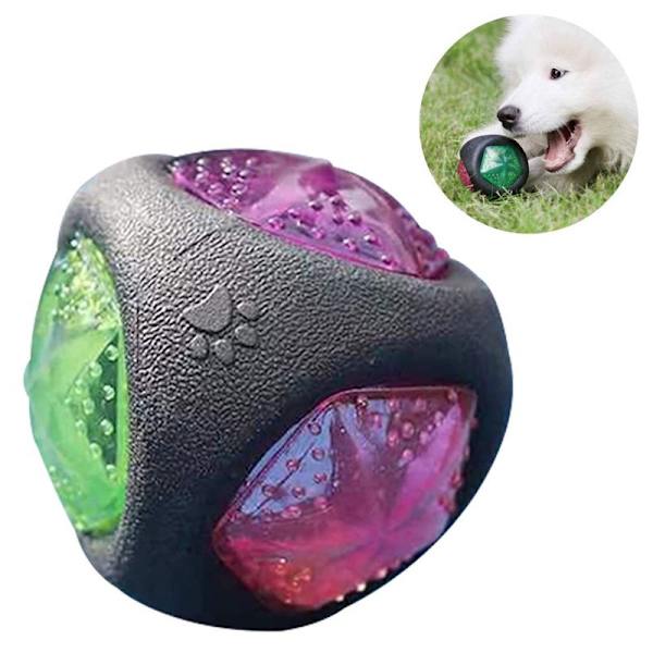 Koira lelu pallo LED-valolla ja vinku, koira pallo musta