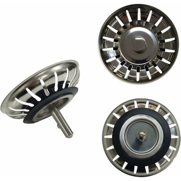 Vaskesil, Køkken Rustfrit Stål Fortykkelse Sil Afløbsprop, Størrelse til Vaske 79-82mm (Diameter: 80mm)