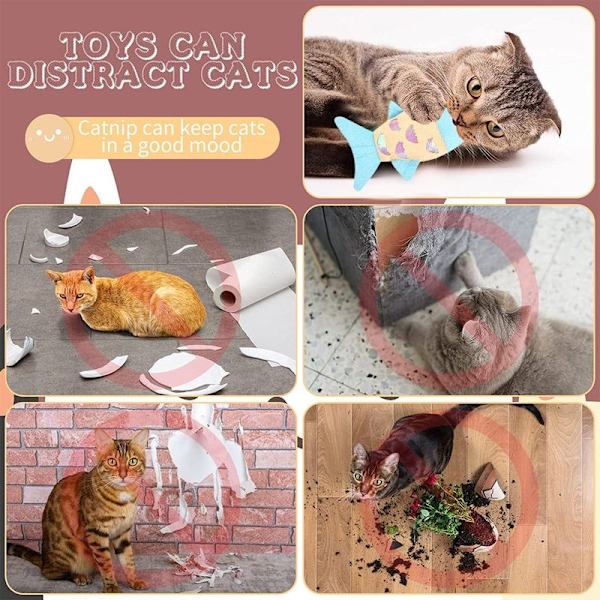 2-pack katt leksaker, kattungar, fisk leksaker, ljus papper för tuggning blå