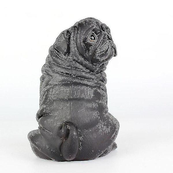 Realistisk Genanvendelig Plast Kunstig Mops Hund Model Statue Sød Til Hjemmet Kontor Dekoration Samleobjekt