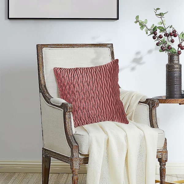18x18 \"Sammet örngott med saxtryck trim lyxigt mjukt kuddfodral lämpligt för bondgård soffa vardagsrum