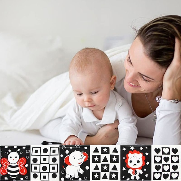 Babybok med høy kontrast for nyfødte leker 0-3 måneder babystil4