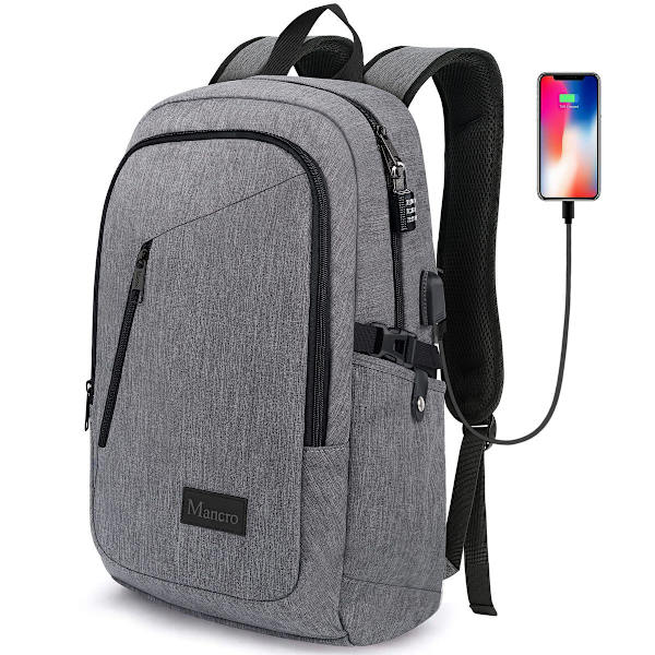 Laptop-ryggsäck för resor, stöldskyddad affärs- och skolväska, USB-laddning