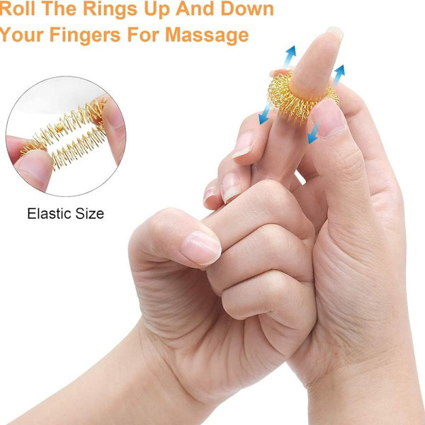 Pakke med 30 massageringe, piggede sensoriske fingerringe, stille stressreducer