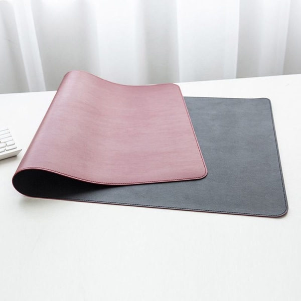 Läder Desk Pad Protector Kontorsbord Musmatta Svart + Röd