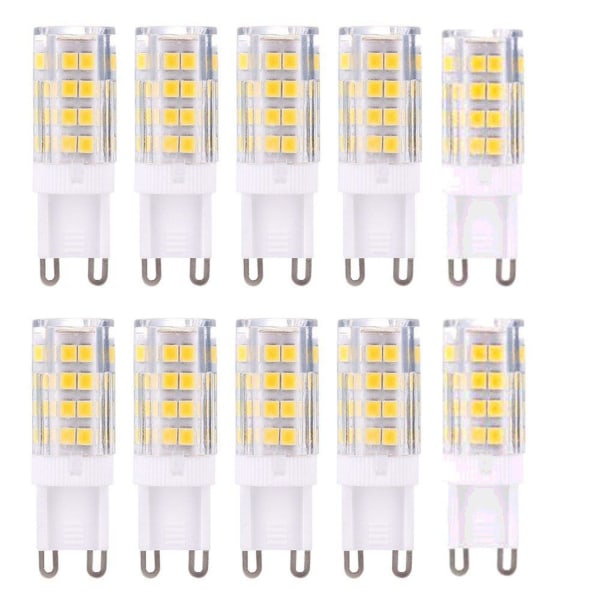 G9 LED-lampor, varmvit 3000K, 5W, motsvarande 40W halogen, ej dimbar (10-pack)
