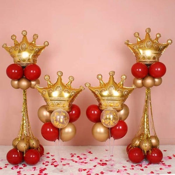 12 stk. Aluminiumfolie Helium Guld Krone Balloner