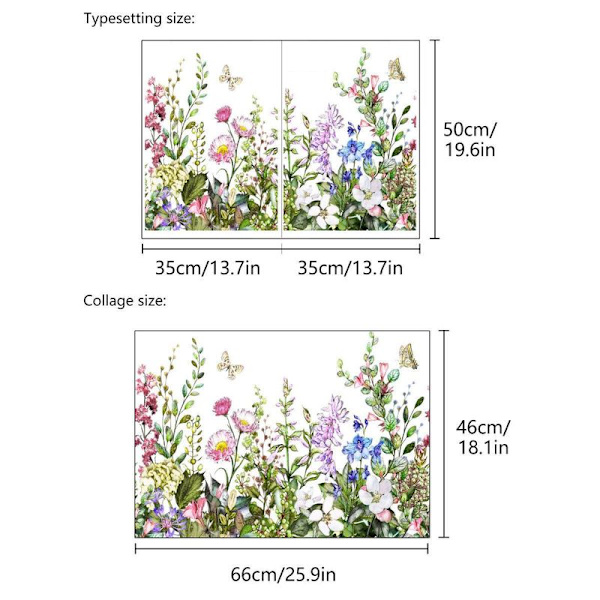 Planter og blomster kreative multi-collager grønne plantevæg