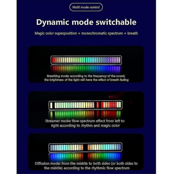 Rgb-äänikontrolloitu led-valo, sovellusohjaus, ääniaktivoitu rytmivalo, värillinen ympäristön led-valo