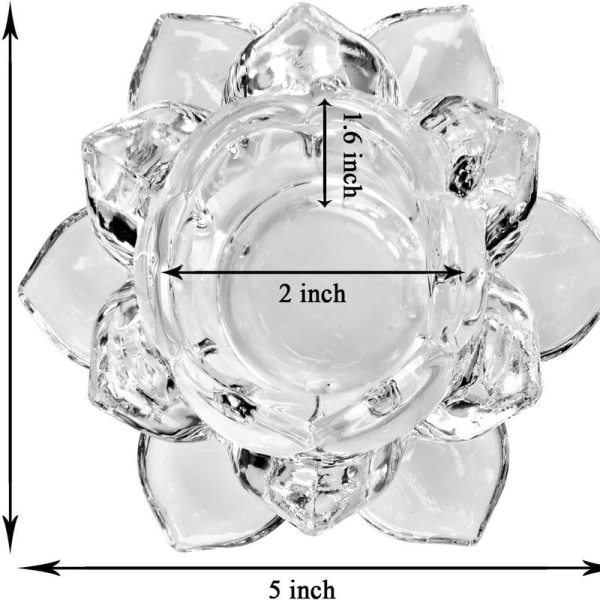 Funklende Krystal Lotus 20cm Dekoration Hjem Indretning Håndværk Feng