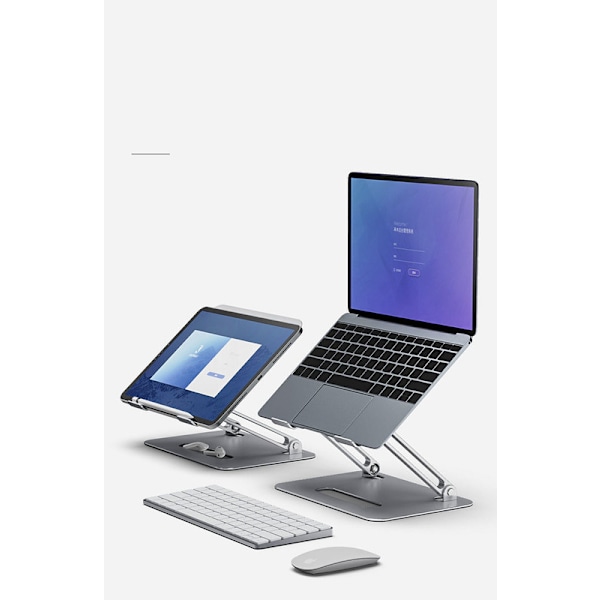 Fällbart datorstativ i aluminiumlegering - uppgraderad version med dubbla fläktar för kylning (typ-c datakabel)