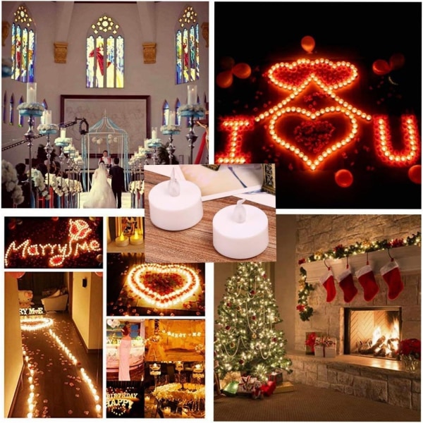 24 stk LED telys, LED flammefri stearinlys, flimrende telys