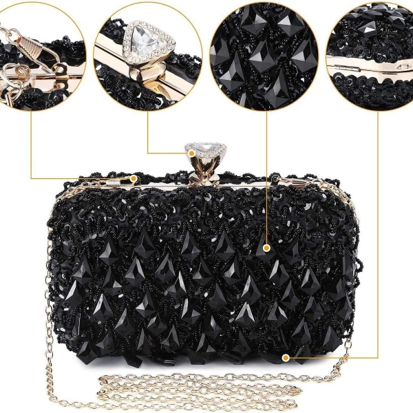 Aftentaske Aftentaske Dame Diamond Clutch Taske Chain Shiny Rhinestone Håndtaske