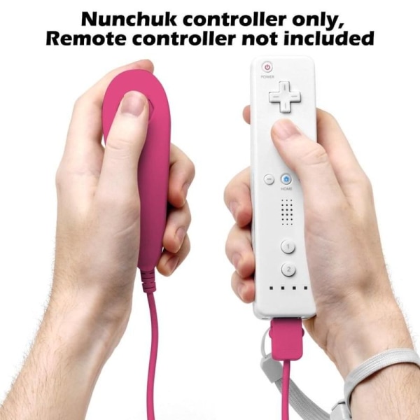 Nunchuck-kontroller, 2-pack ersättning för videospel - Rosa