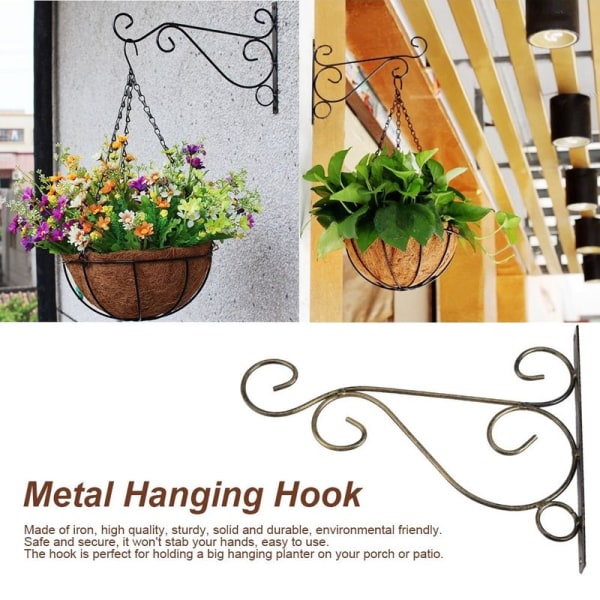 Jernveggbrakett for oppheng av planter, blomster, blomsterpotte