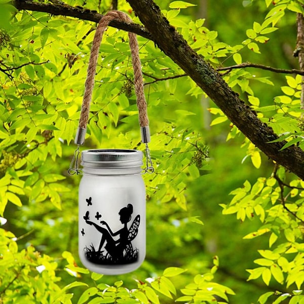 Pakke med Fairy Solar Lanterns Vanntett Hengende Frosted Glass