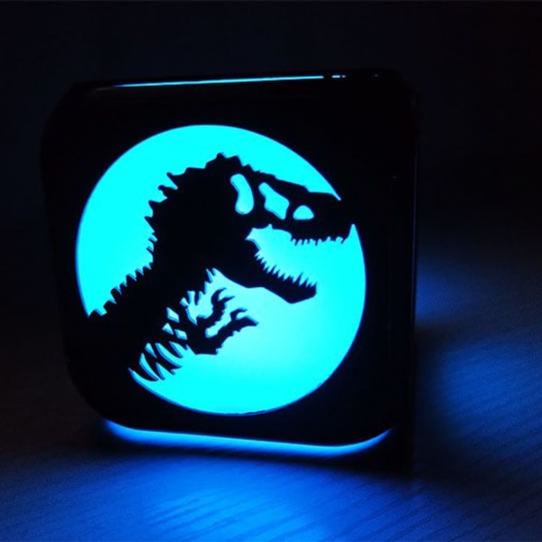 Dino 3D väckarklocka LED nattlampa sovrumslampa USB