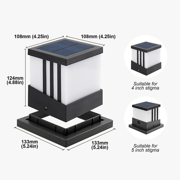Trefarget temperatur solcelle stolpehodelampe Sollampe Landskapslampe Villa Vegglampe Innendørs Landskapslampe 133 X 133 x 133cm