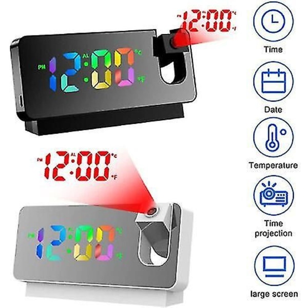 Led Smart Digital Projektionsväckarklocka