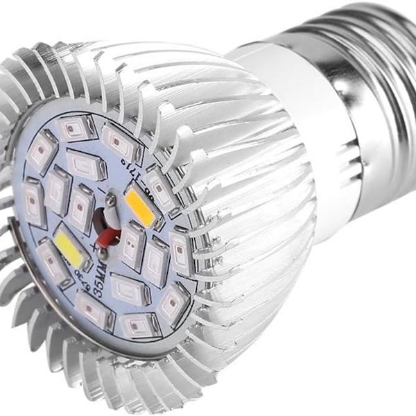 18W LED-kasvilamppu, täyden spektrin kasvivalo sisäkasveille (E27).