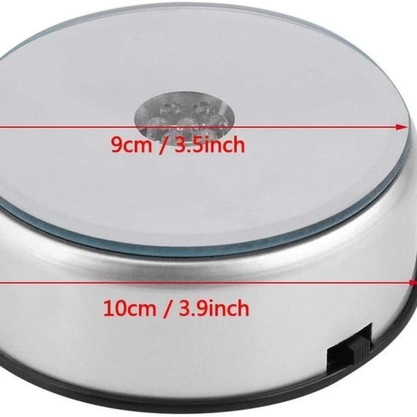 LED-skjermbase 7 farger skiftende lys elektrisk dreieskive for glassdekorasjon 3