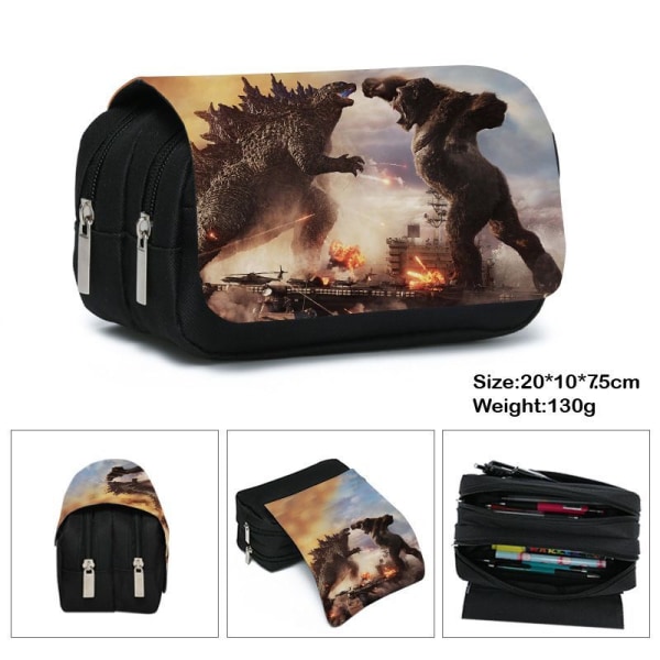 Godzilla vs King Kong Flip Pencil Case Barnepennboks Student Pennal