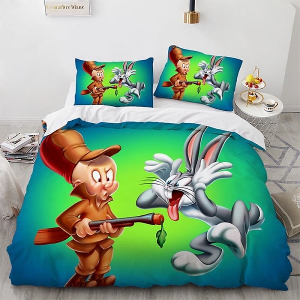 Tbg-27 # Cross Funny Bunny 3d Digital Print Hjem Tredelt quiltdeksellaken Putevar Sengetøy
