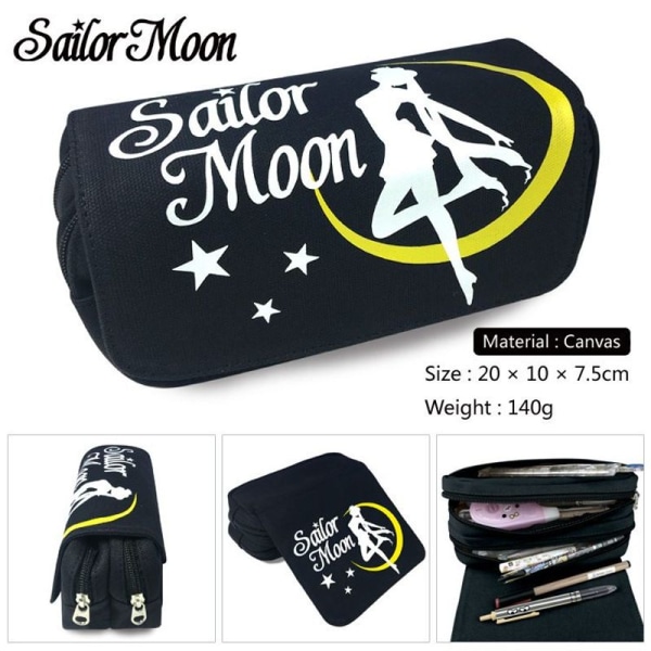 Sailor Moon Case Print Pennlåda Tsukino Usagi Luna Sminkväska för brevpapper