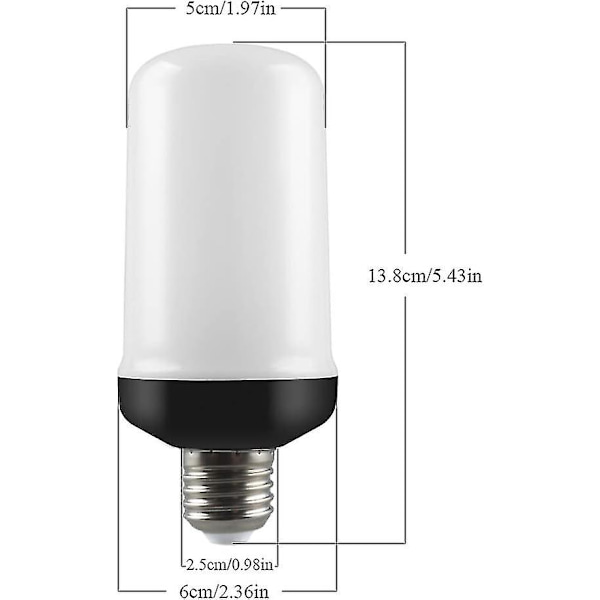 Lågeffektlampa med flammor, E27 5w 4 simuleringslägen för blixt, LED-utomhusbelysning julbelysning (4-pack)