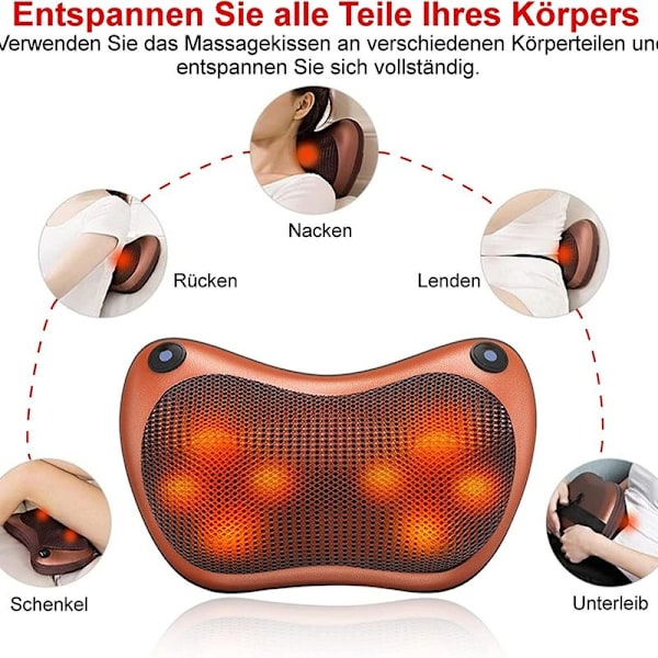 Shiatsu 3D -hierontaistuin lämmitystoiminnolla Sähköinen niskamassager