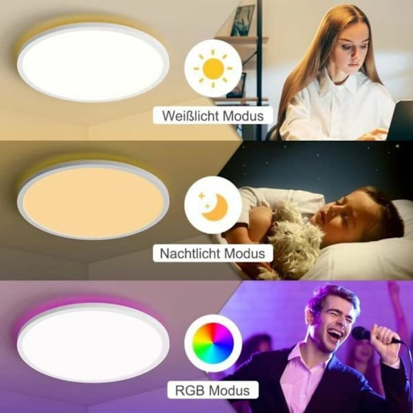 Himmennettävä LED-kattovalaisin 24W 2200LM Pyöreä kattovalaisin kaukosäätimellä säädettävä