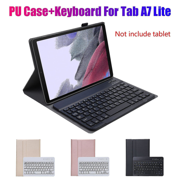 Pu Case+ För Tab A7 Lite 8.7 Tum T/t225 Tablet Flip Case Tablet D Med Trådlöst Tangentbord