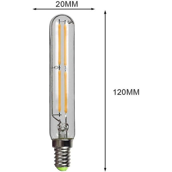 2-pakkaus 4w T20 LED-lamppu E14 Edison Pieni kanta Lämmin valkoinen 2700k