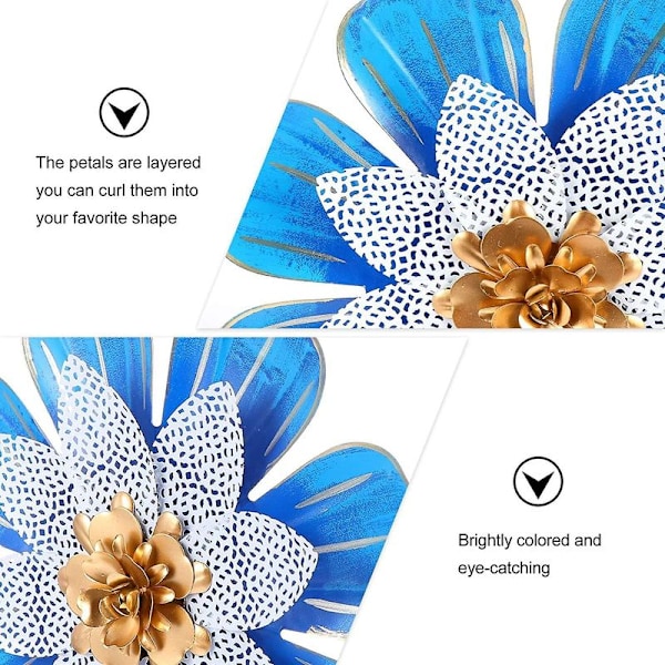 Metallblommor väggkonst heminredning 3D ihålig kronbladsblomma vägg