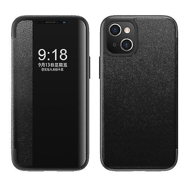 Magnetiskt sidofönster med stötsäker horisontell flippfodral i läder för Iphone 14 Pro Max/ 14 Pro/ 14/ 14 Plus