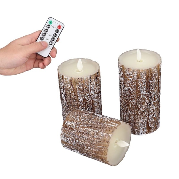 3-pack LED-ljus i form av tall med dimbar fjärrkontroll och varmt sken