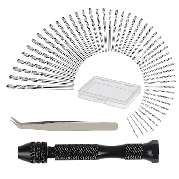 Handborr Handborr med 48 st Mini Twist Countersink Borr (0,6-3mm) Handborr Verktyg för DIY Borrning