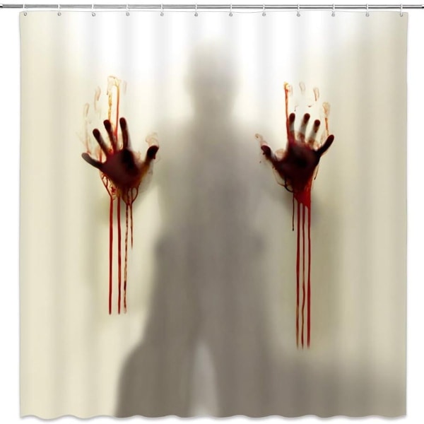 Halloween duschdraperi dekoration Skräck spöke badrumsgardin maskintvättbar
