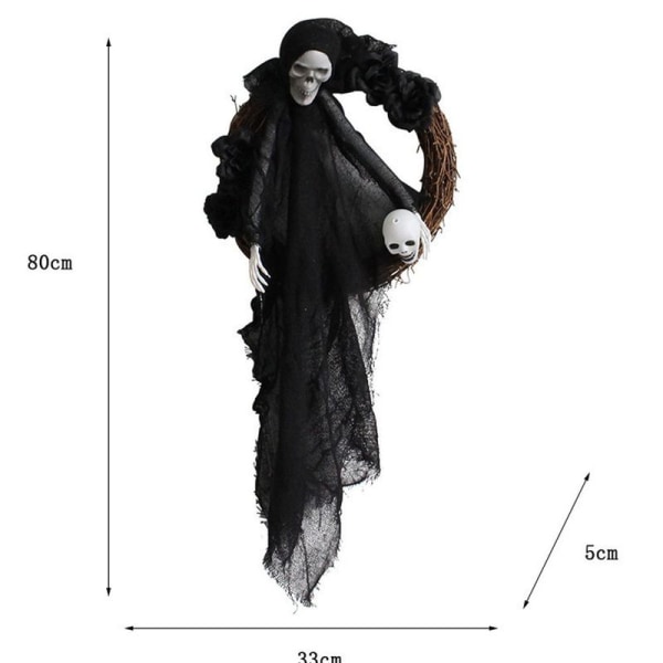 Halloween Dekoration Krans Dörr Utomhus Fönster Krans Stil 2