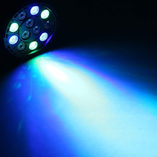 12 LED par lys, 8-kanals RGBW hybrid scene lys med DMX strobe og lydaktiv