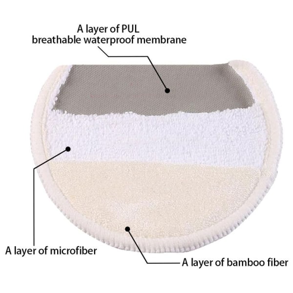 Vaskbare økologiske ammeinnlegg pakke med 10 stk | Gjenbrukbare ammeinnlegg grå