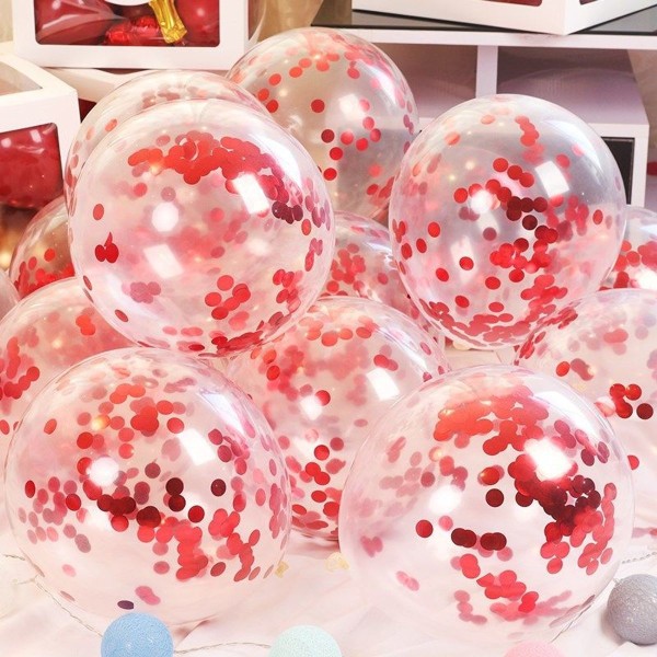 Transparent ballongballong dekoration för festscen 100 st/förpackning (röd)