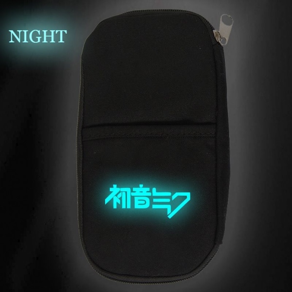 Hatsune Miku Print Luminous Pencil Case Single Layer Pencil Case Pen Bag