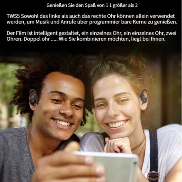 To par med in-ear Bluetooth-støydempende hodetelefoner
