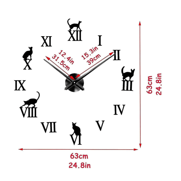 Veggklokke Funksjon: Enkel, Akryl, 3D Speil