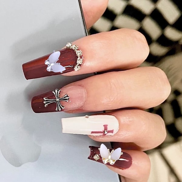 Nagelcharm, Legering Nagelstenar, Stenar För Nageldekoration, 1 Set Av 10, En Kombination