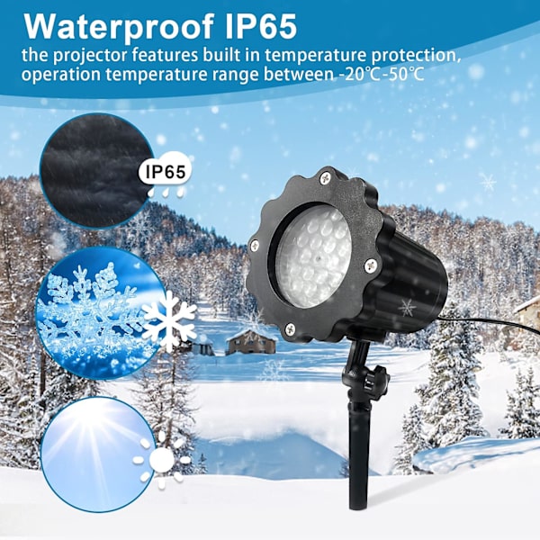 LED-projektor Jul, Snöflinga Projektor Ljus Projektor Lampa
