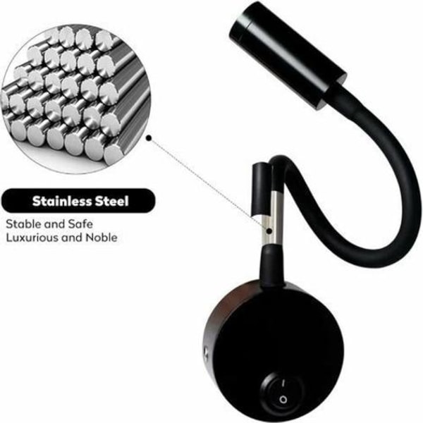 Stykker LED-sengelampe Sort væglampe Læselampe Sengelampe til læsning LED-lampe Moderne væglæselampe Soveværelse med afbryder