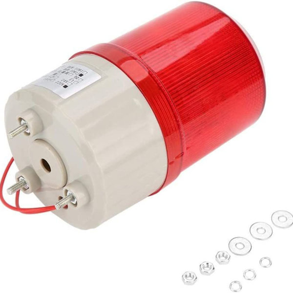 220V 2A Rød LED Nødlys Advarselslys Backup Stroboskop Roterende Alarmsystem (8*8*15cm)